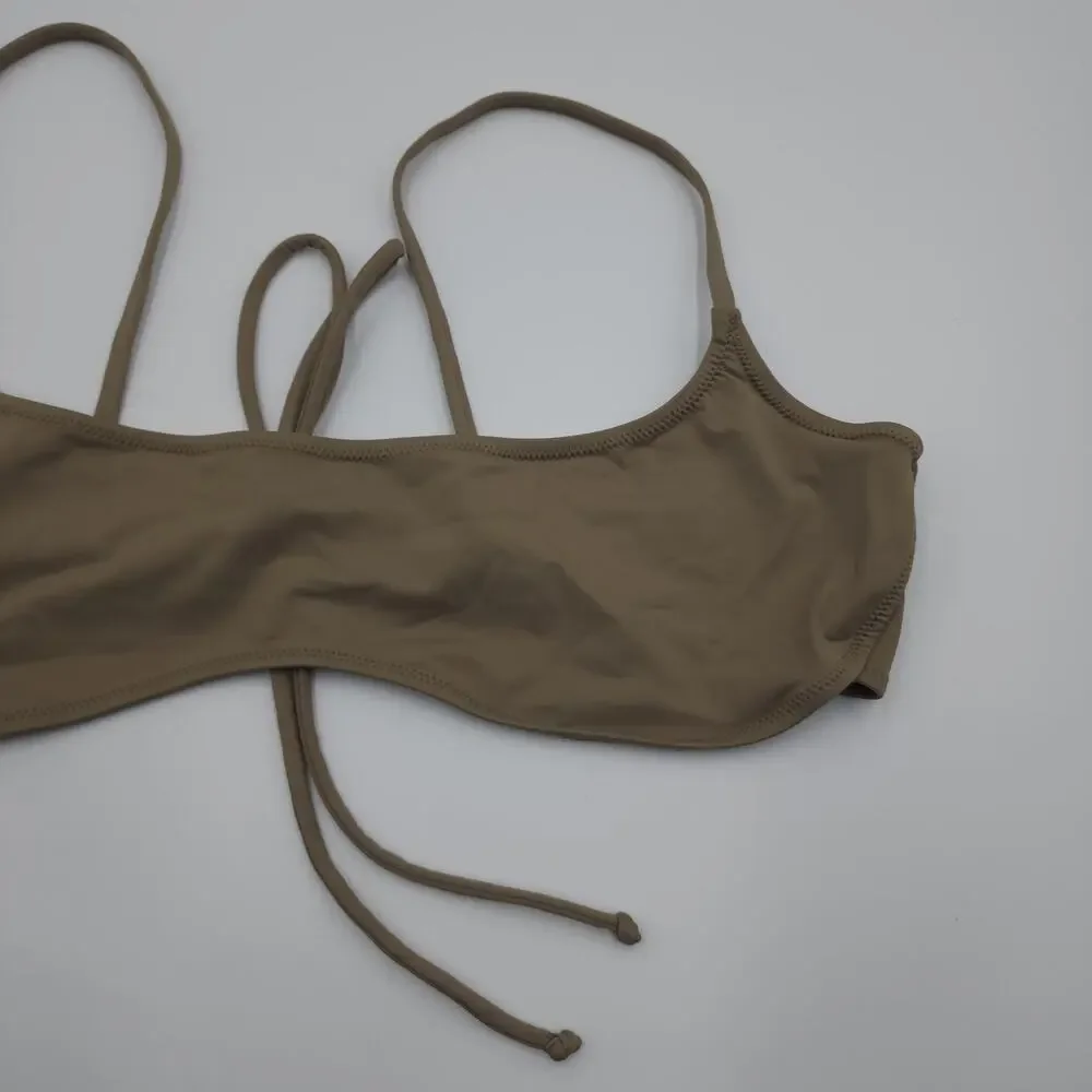 SKIMS Signature Micro Scoop Bikini Top in Desert Size 4X